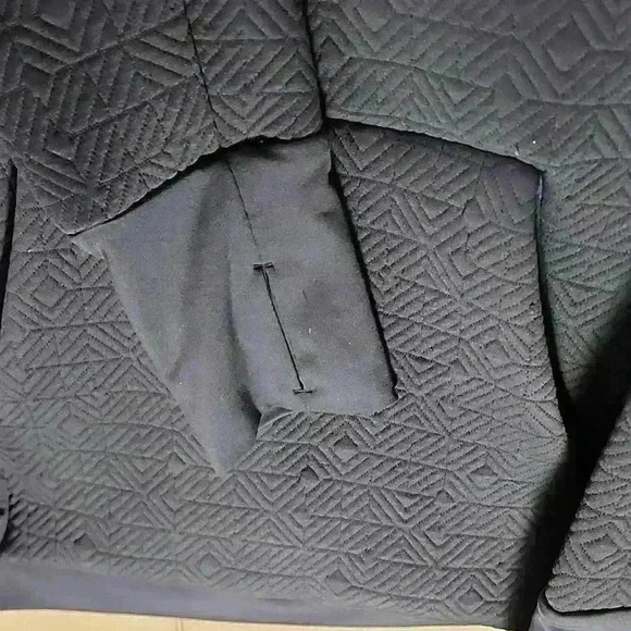 Athleta Jacquard Elevation Quilted Pullover Funnel Neck Size S small navy blue - Picture 7 of 7